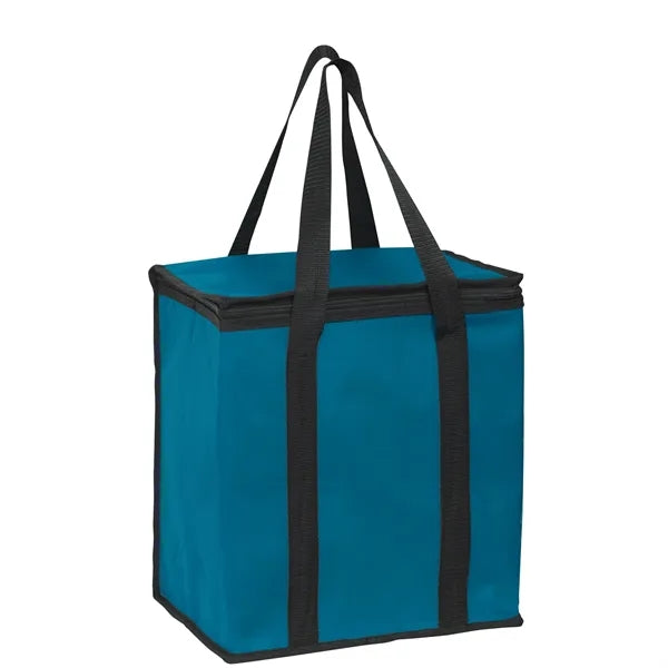 Insulated Tote With Square Zippered Top - Screen Print