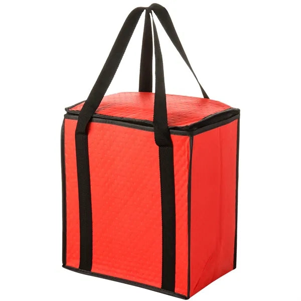 Insulated Tote With Square Zippered Top - Screen Print