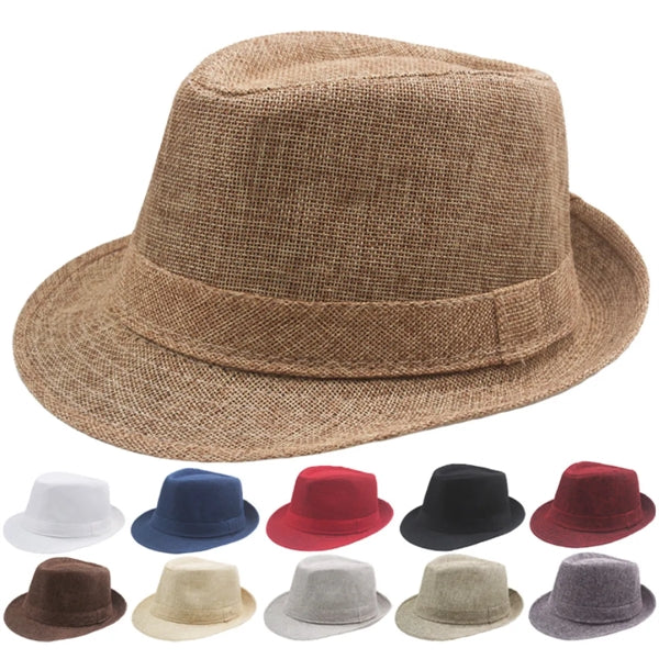 Short Brim Fedora Classic Summer Beach Sun Hat Panama Cap