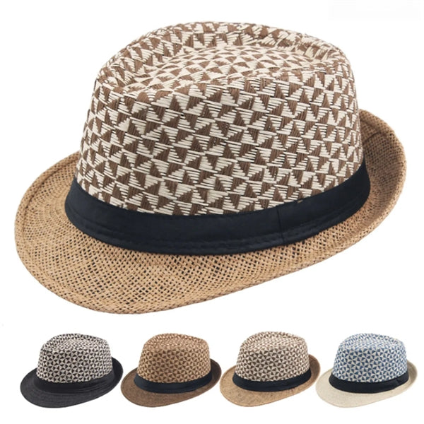 Short Brim Fedora Classic Summer Beach Sun Hat Panama Cap