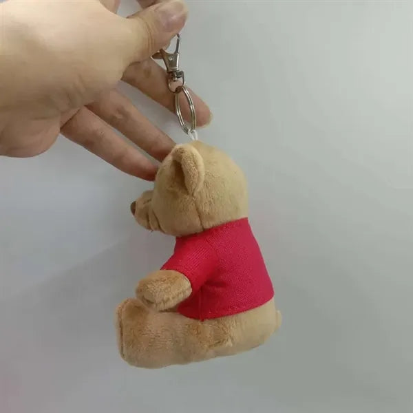 3 1/2" Bear Keychain w/ Logo on Shirt