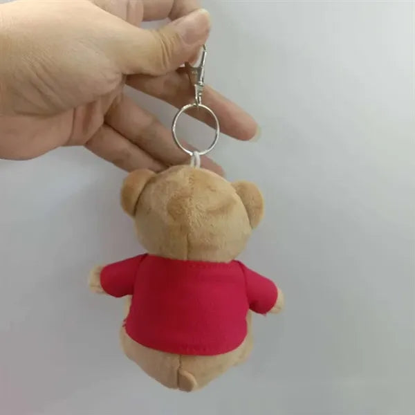3 1/2" Bear Keychain w/ Logo on Shirt