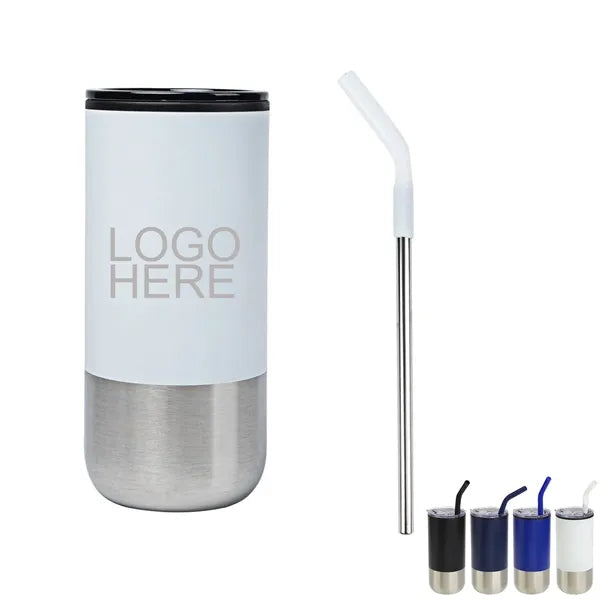 16 Oz Tumbler With Stainless Straw