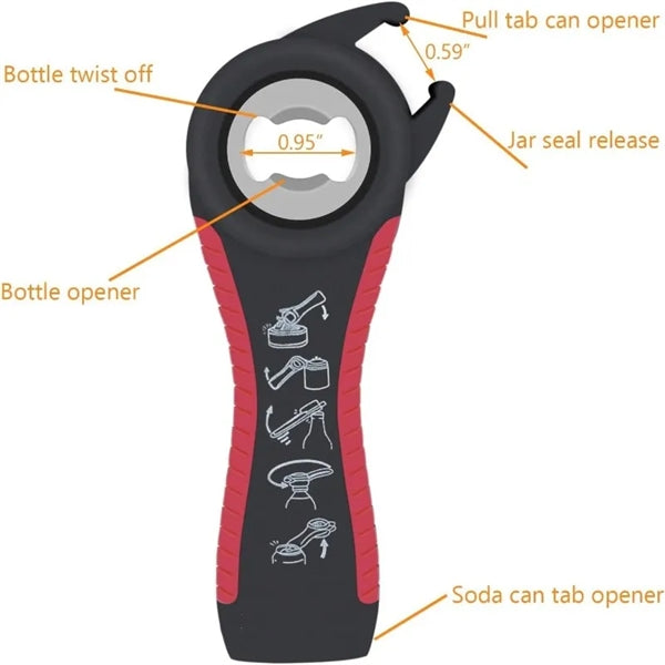 5 in 1 Multi Function Can Bottle Jar Opener Kit