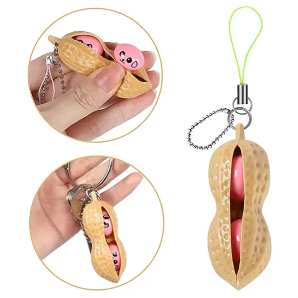 Fidget Toy Peanut Stress Reliever Keychain