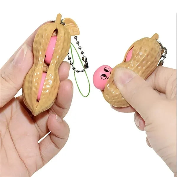 Fidget Toy Peanut Stress Reliever Keychain