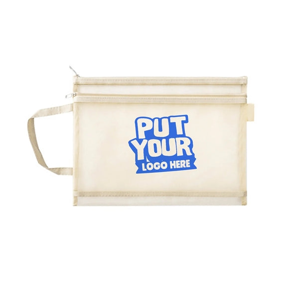 Dual Zipper Pocket Pencil Pouch