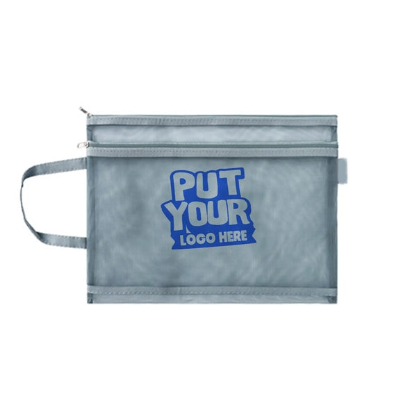 Dual Zipper Pocket Pencil Pouch