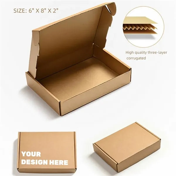 6" X 8" X 2" Custom Corrugated Paper Packing Box