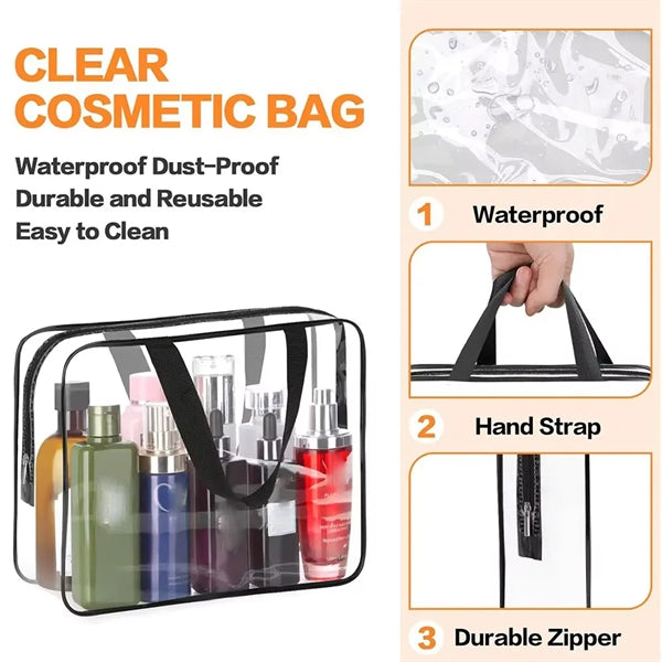 Clear PVC Travel Toiletry Makeup Transparent Zipper Tote Bag
