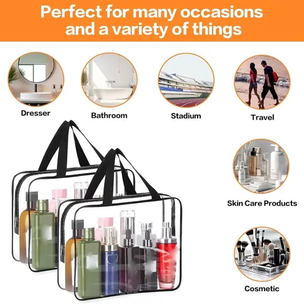 Clear PVC Travel Toiletry Makeup Transparent Zipper Tote Bag