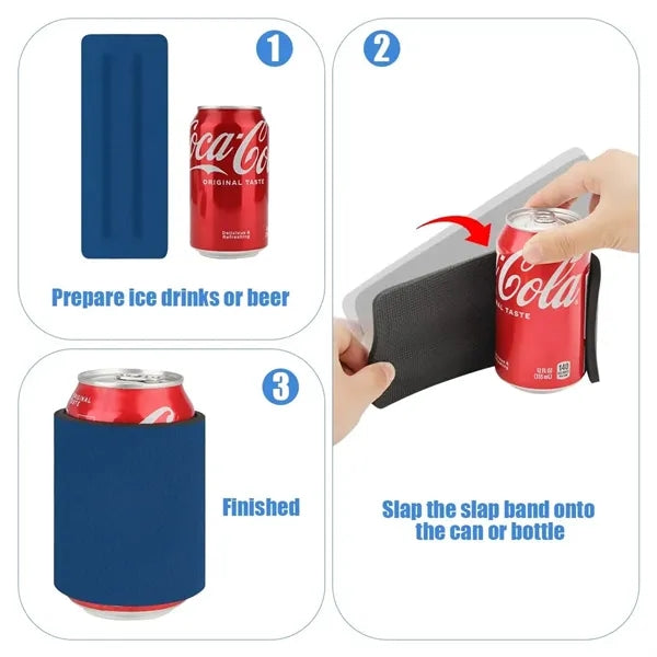 Slap Band Wrap Beer Can Cooler Sleeve