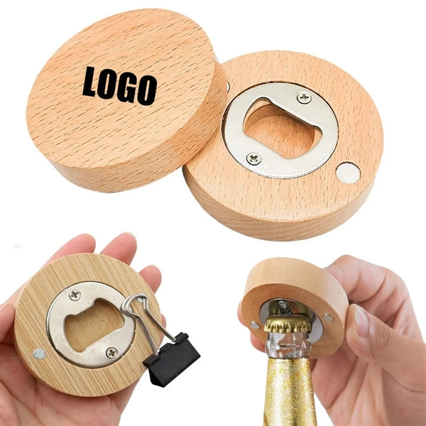 Bamboo Magnetic Fridge Bottle Opener
