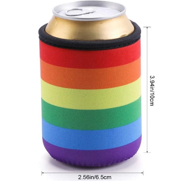 Rainbow Neoprene Beer Can Sleeve