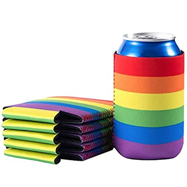 Rainbow Neoprene Beer Can Sleeve