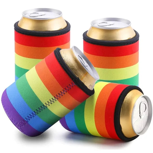 Rainbow Neoprene Beer Can Sleeve