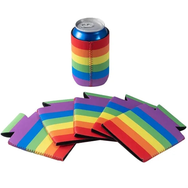 Rainbow Neoprene Beer Can Sleeve