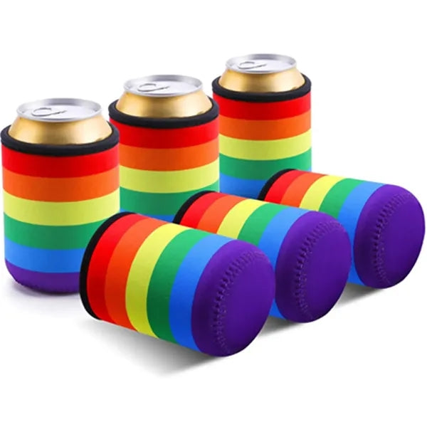 Rainbow Neoprene Beer Can Sleeve