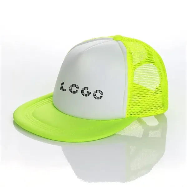 Flat Bill Trucker Mesh Snapback Cap