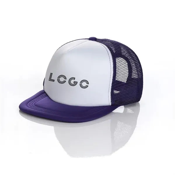 Flat Bill Trucker Mesh Snapback Cap