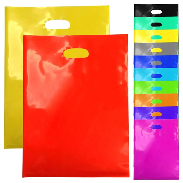 Large PE Plastic Die Cut Shop Tote Handle Bag