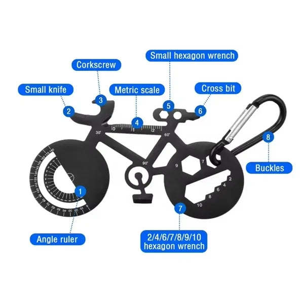 7 in 1 Stainless Steel Bycle EDC Multi-Tools