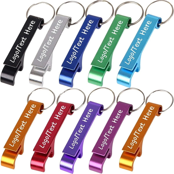 Colorful Can Bottle Opener With Keychain Ring