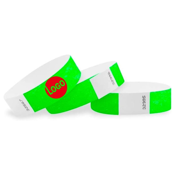 Waterproof Paper Wristbands Neon Wrist Bands