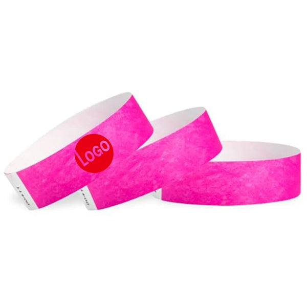 Waterproof Paper Wristbands Neon Wrist Bands