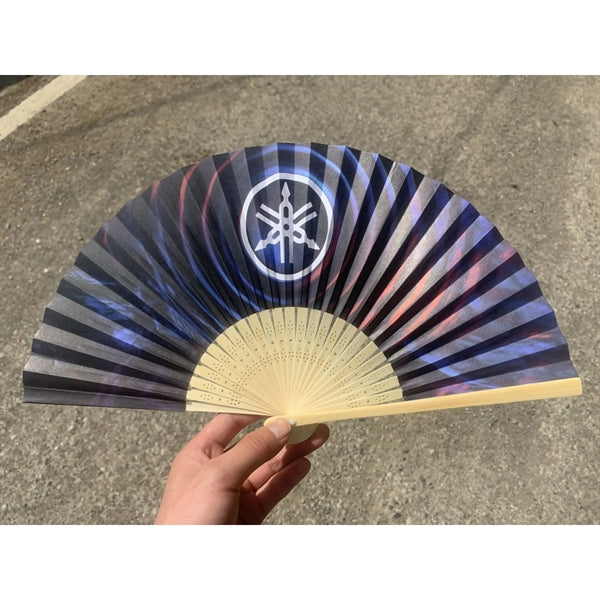 Full Color Folding Paper Fan w/ Bamboo Handle(1 Side Paper)