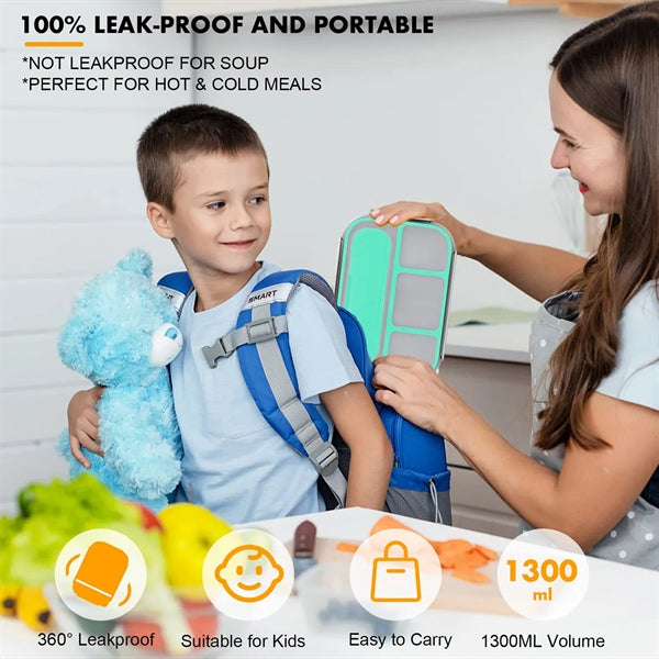 1300ML Bento Lunch Box Microwave/Dishwasher/Freezer Safe