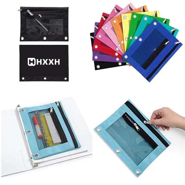 2 Compartments Pencil Pouch for 3 Rings Binder