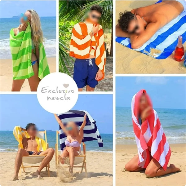 Beach Towel Quick Drying Striped Printed Microfiber Beach