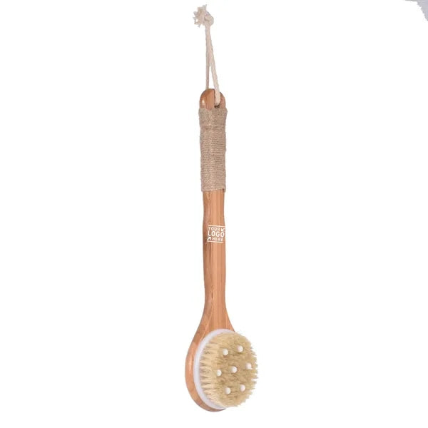 Natural Bristles Wood Handle Wash Clean Exfoliate Scrub