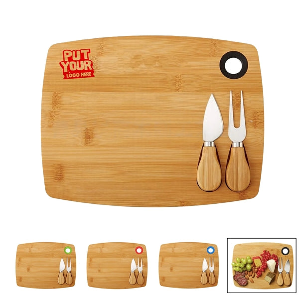 3 Piece Bamboo Cheese Board Set