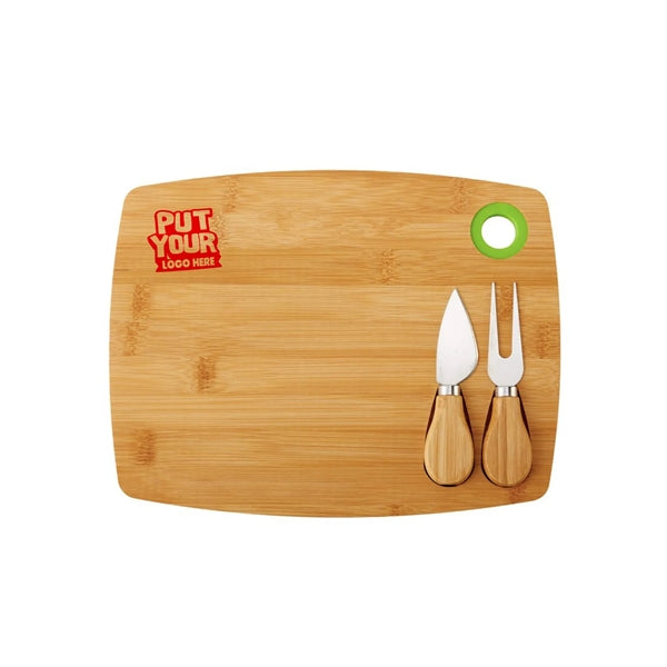 3 Piece Bamboo Cheese Board Set