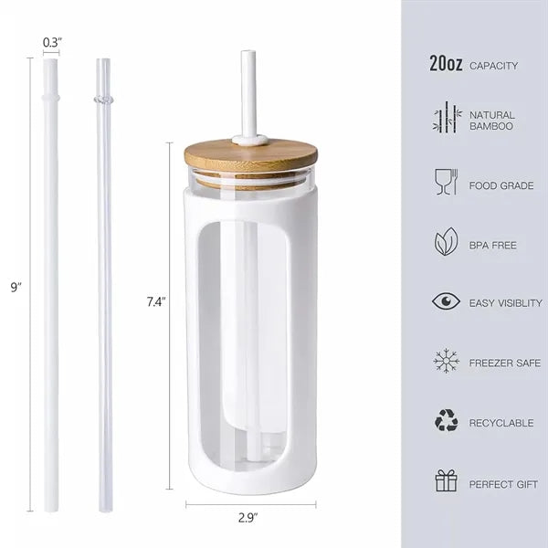 20 oz Glass Tumbler with Silicone Sleeve