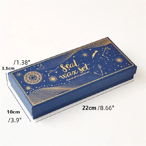Vintage Metal Handle Wax Seal Stamp Set Gift Box