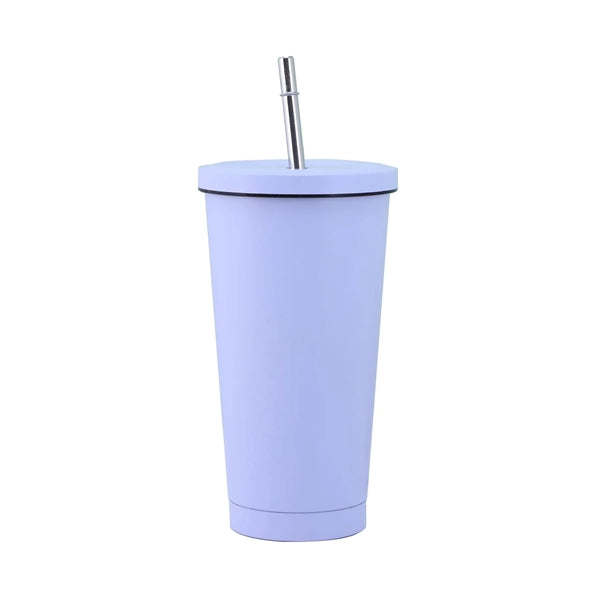 Coffee Travel Mug W/ Straw And Lid 17Oz