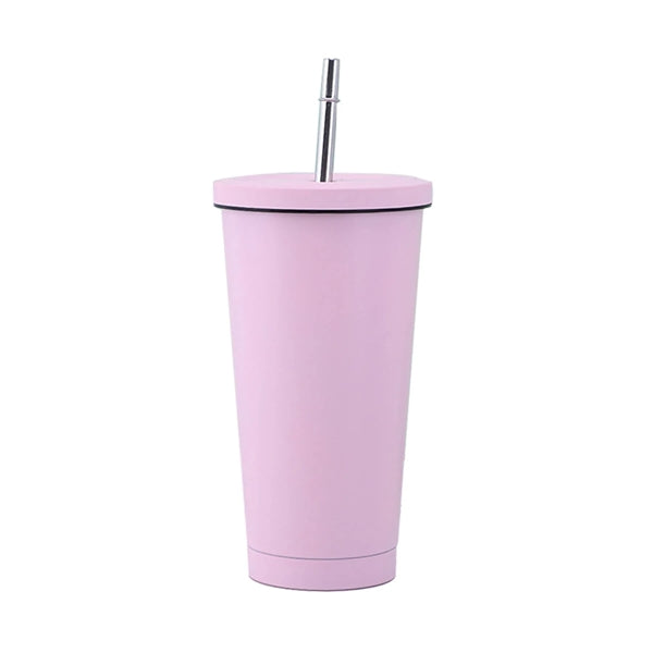 Coffee Travel Mug W/ Straw And Lid 17Oz