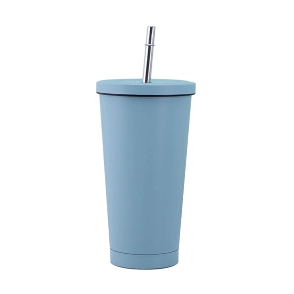 Coffee Travel Mug W/ Straw And Lid 17Oz