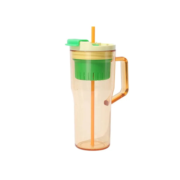 40 OZ Plastic Tumbler with Handle Straw