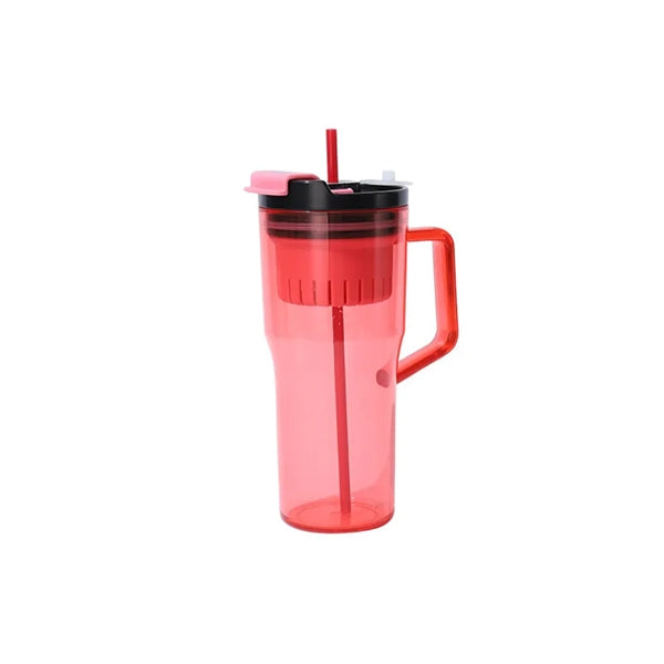 40 OZ Plastic Tumbler with Handle Straw