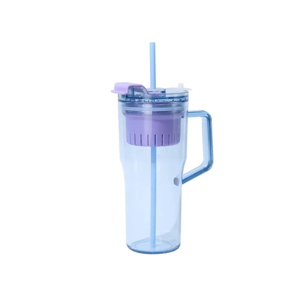 40 OZ Plastic Tumbler with Handle Straw