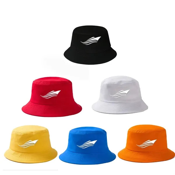 Solid Embroidered 100% Cotton Bucket Hat