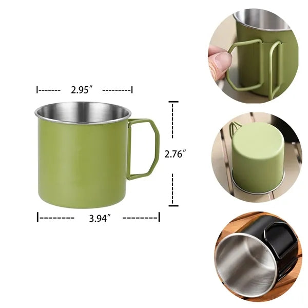 8 Oz BPA Free Folding Outdoor Stainless Steel Cup