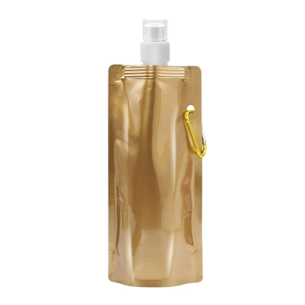 16oz Collapsible Travel Water Bottle with Carabiner Clip
