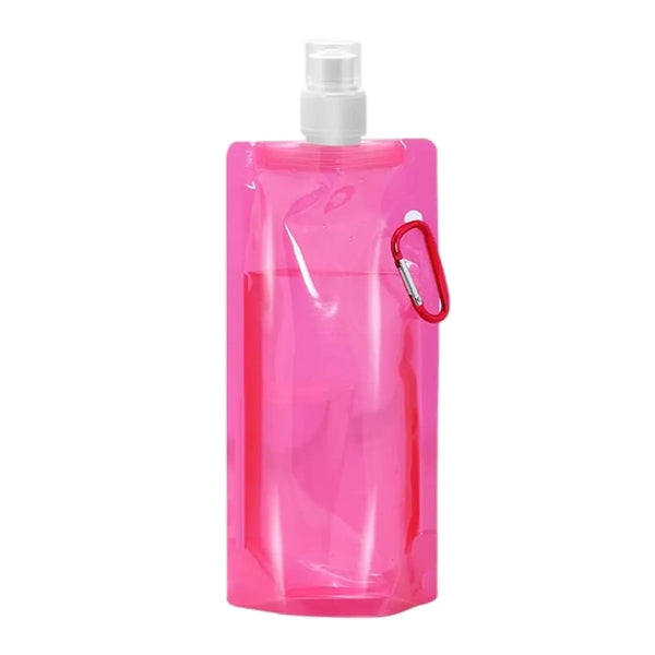 16oz Collapsible Travel Water Bottle with Carabiner Clip