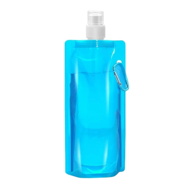 16oz Collapsible Travel Water Bottle with Carabiner Clip
