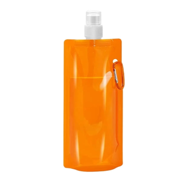 16oz Collapsible Travel Water Bottle with Carabiner Clip